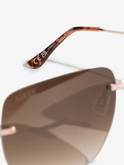 Lipsy Brown Square Rimless Sunglasses - Image 4 of 4