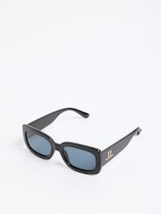 Lipsy Black Chunky Slim Sunglasses - Image 6 of 6