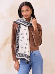 Lipsy Ivory Polka Dot Lightweight Printed Scarf - Image 1 of 1