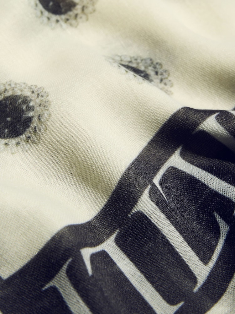 Lipsy Ivory Polka Dot Lightweight Printed Scarf - Image 5 of 5 Lipsy Ivory Polka Dot Lightweight Printed Scarf - Image 5 of 5