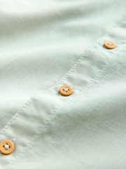 Green Short Sleeve Linen Blend Shirt (3-16yrs) - Image 4 of 4