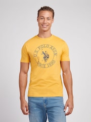 U.S. Polo Assn Orange Mens Circle Print T-Shirt - Image 1 of 7
