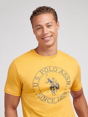 U.S. Polo Assn Orange Mens Circle Print T-Shirt - Image 2 of 7