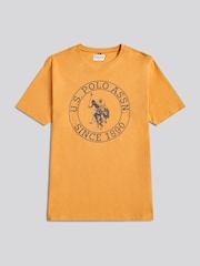 U.S. Polo Assn Orange Mens Circle Print T-Shirt - Image 5 of 7