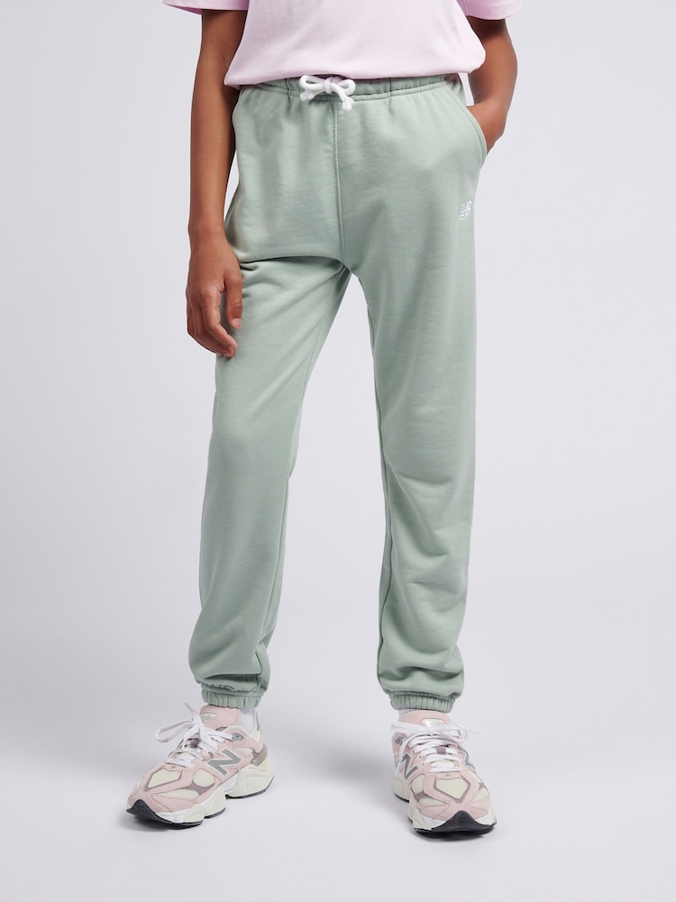 New Balance Green French Terry Small Logo Joggers - Image 1 of 8 New Balance Green French Terry Small Logo Joggers - Image 1 of 8