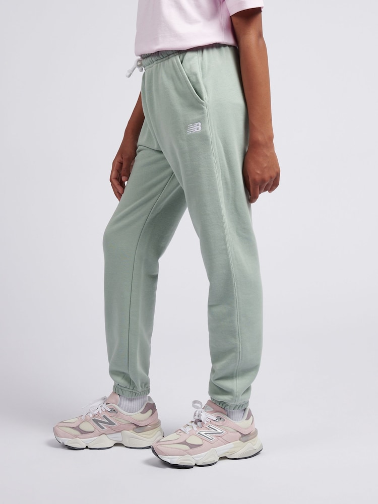 New Balance Green French Terry Small Logo Joggers - Image 2 of 8 New Balance Green French Terry Small Logo Joggers - Image 2 of 8