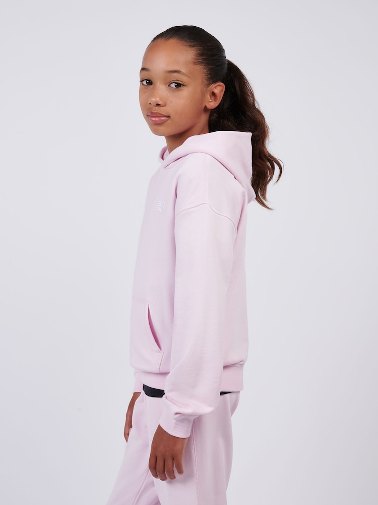 New Balance Pink Small French Terry Logo Hoodie - Image 2 of 8