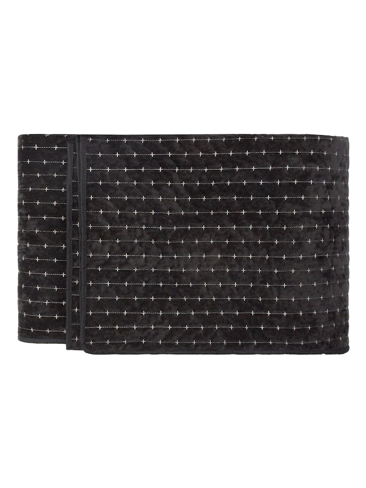 Paoletti Black Henley Pin-Cord Bedspread - Image 2 of 5