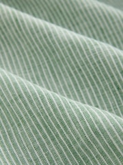 Green Stripe Long Sleeve Signature 100% Linen Shirt - Image 8 of 8