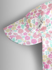 JoJo Maman Bébé Pink Ditsy Floral Sun Protection Hat - Image 2 of 3