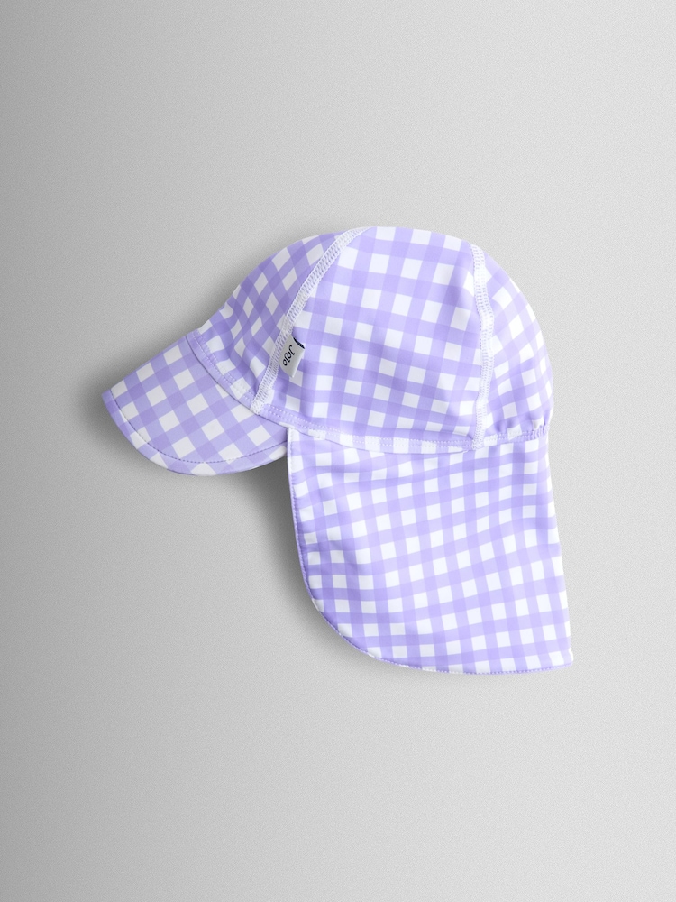 Lila cadrilat - JoJo Maman Bébé UV Sun Protection Swim Hat - Imaginea 1 din 3