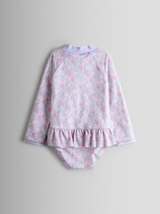JoJo Maman Bébé Pink Long Sleeve Sun Protection Suit - Image 2 of 3