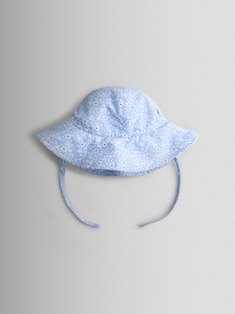 JoJo Maman Bébé Blue Ditsy Floppy Swim Hat - Image 2 of 5 JoJo Maman Bébé Blue Ditsy Floppy Swim Hat - Image 2 of 5