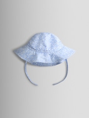 JoJo Maman Bébé Blue Ditsy Floppy Swim Hat - Image 3 of 5