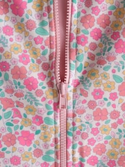 JoJo Maman Bébé Pink Ditsy Floral Print All In One Sun Suit - Image 5 of 5