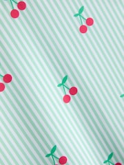 JoJo Maman Bébé Green Cherry Stripe All-In-One Sunsafe Suit - Image 5 of 5