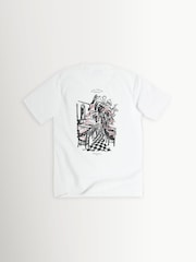 Percival White Hotel Bistro Graphic Print Oversized T-Shirt - Image 7 of 7