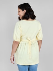 JoJo Maman Bébé Yellow Short Sleeve Maternity Jersey Top - Image 3 of 4