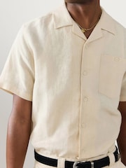 Percival Natural Short Sleeve Cuban Linen Shirt - Image 3 of 6