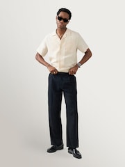 Percival Natural Short Sleeve Cuban Linen Shirt - Image 4 of 6
