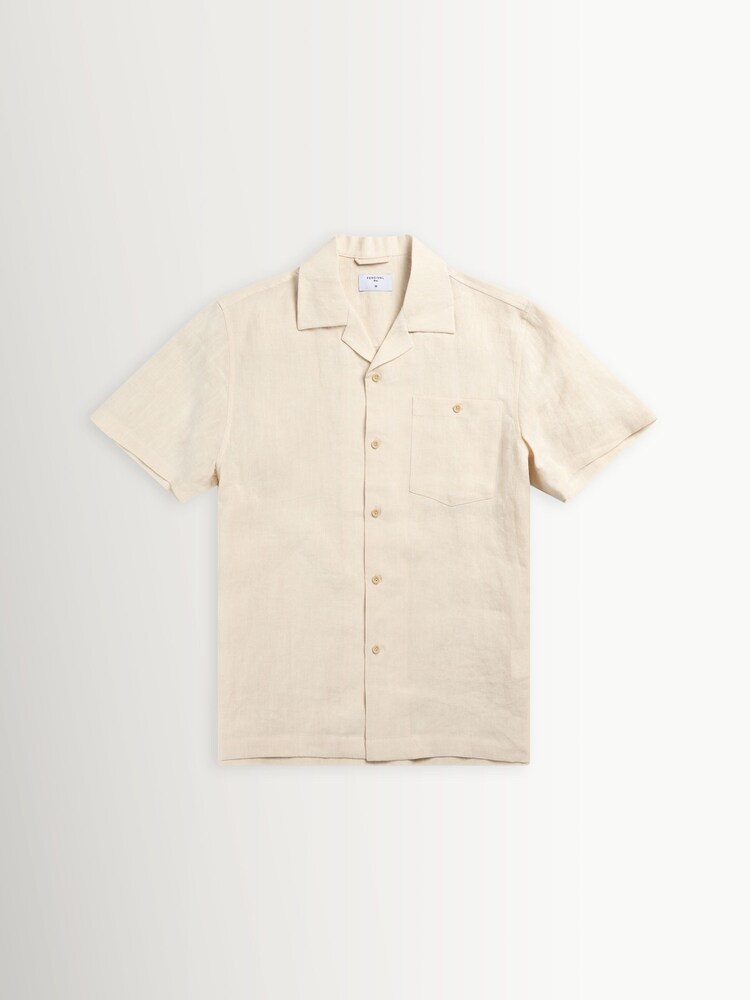 Percival Natural Short Sleeve Cuban Linen Shirt - Image 6 of 6
