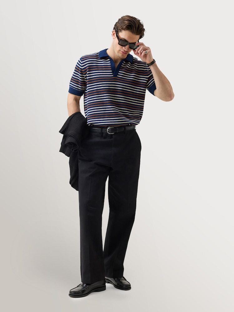 Percival Blue Casa Martini Knitted Polo Shirt - Image 2 of 6