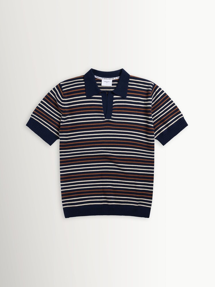 Percival Blue Casa Martini Knitted Polo Shirt - Image 6 of 6