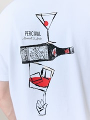 Percival White Rossi Martini Graphic Print Oversized T-Shirt - Image 4 of 7