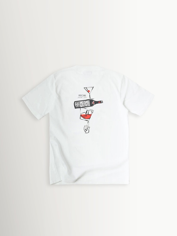 Percival White Rossi Martini Graphic Print Oversized T-Shirt - Image 7 of 7