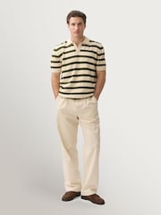 Percival Natural Stine Knitted Polo Shirt - Image 2 of 6