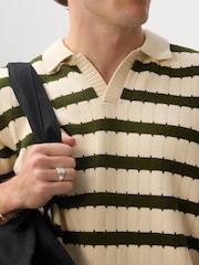 Percival Natural Stine Knitted Polo Shirt - Image 4 of 6