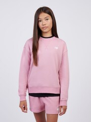 New Balance Pink French Terry Small Logo Crew Sweatshirt - Image 1 of 8