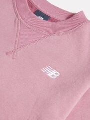 New Balance Pink French Terry Small Logo Crew Sweatshirt - Image 8 of 8