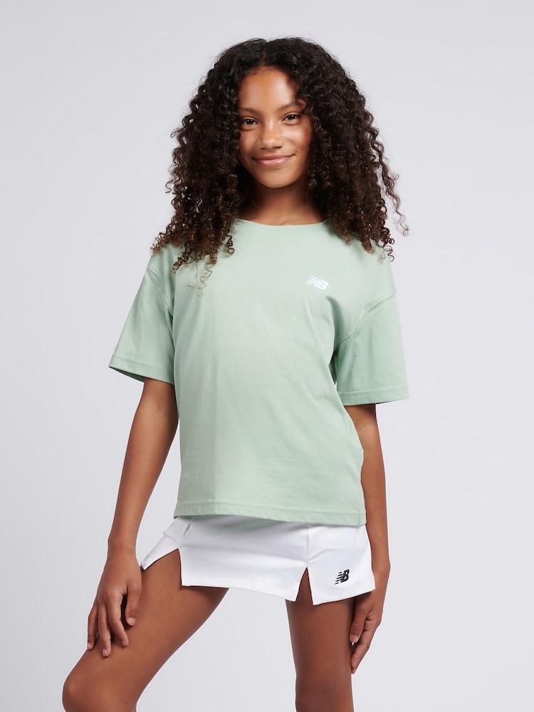 New Balance Green Kids Jersey Small Logo T-Shirt - Image 1 of 8 New Balance Green Kids Jersey Small Logo T-Shirt - Image 1 of 8
