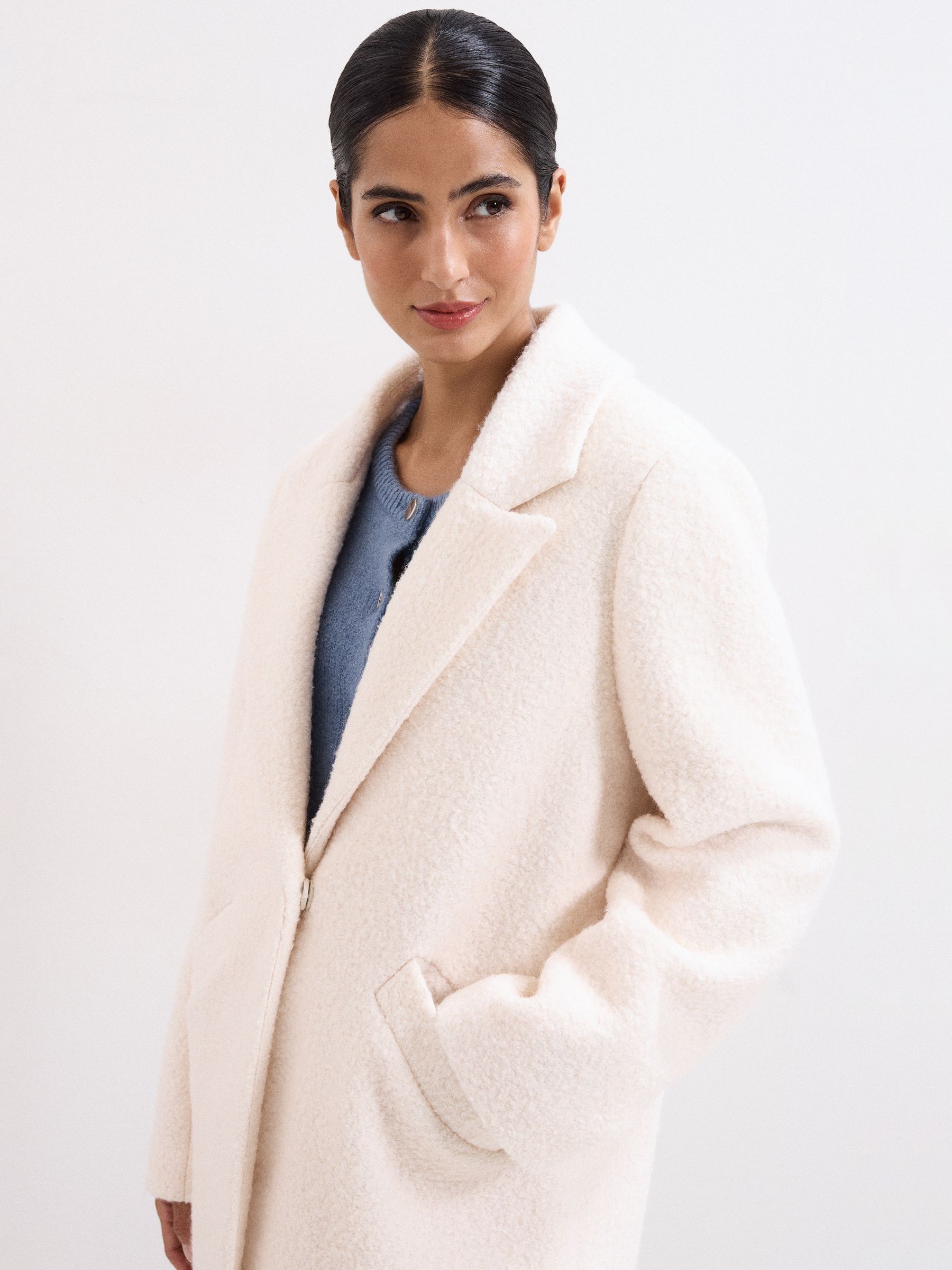 Buy Phase Eight White Malin Wool Coat from Next USA