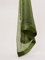 Phase Eight Green Satin Trim Scarf - Image 2 of 6