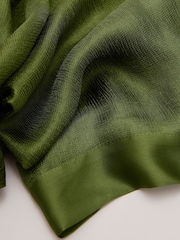 Phase Eight Green Satin Trim Scarf - Image 3 of 6