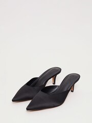 Phase Eight Black Satin Mules - Image 2 of 7