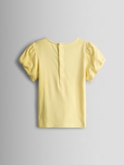 JoJo Maman Bébé Yellow Bunny Appliqué T-shirt & Seersucker Skirt Set - Image 3 of 7