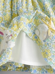 JoJo Maman Bébé Yellow Bunny Appliqué T-shirt & Seersucker Skirt Set - Image 7 of 7