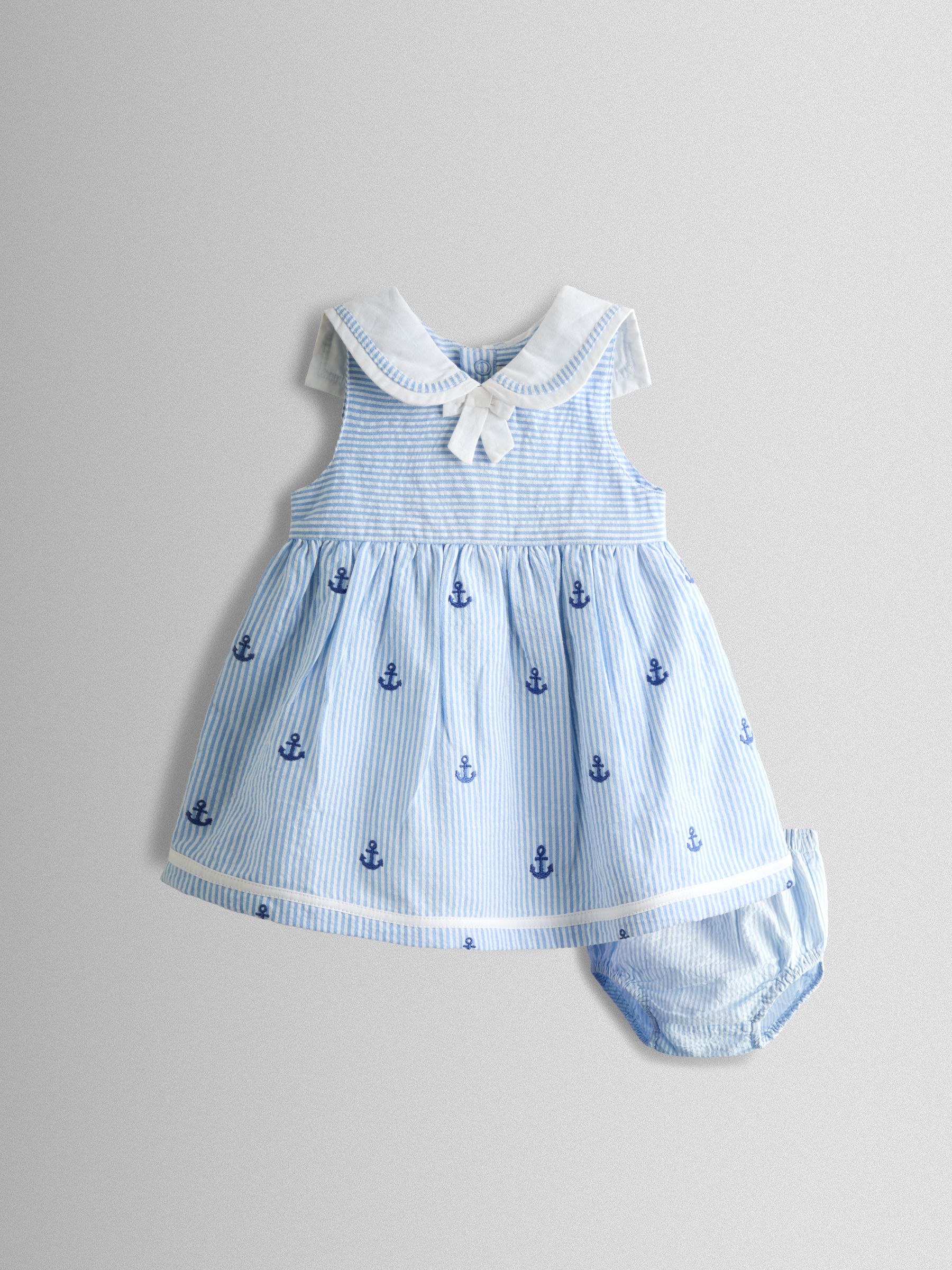 Buy JoJo Maman Bébé Blue Stripe Nautical Embroidered Sailor Baby