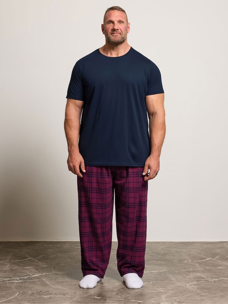 BadRhino Big & Tall Blue Checked T-Shirt amd Pyjama Bottoms Set - Image 1 of 5 BadRhino Big & Tall Blue Checked T-Shirt amd Pyjama Bottoms Set - Image 1 of 5