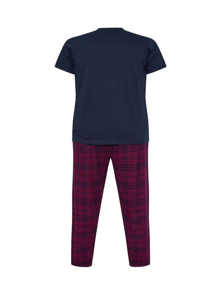 BadRhino Big & Tall Blue Checked T-Shirt amd Pyjama Bottoms Set - Image 5 of 5 BadRhino Big & Tall Blue Checked T-Shirt amd Pyjama Bottoms Set - Image 5 of 5
