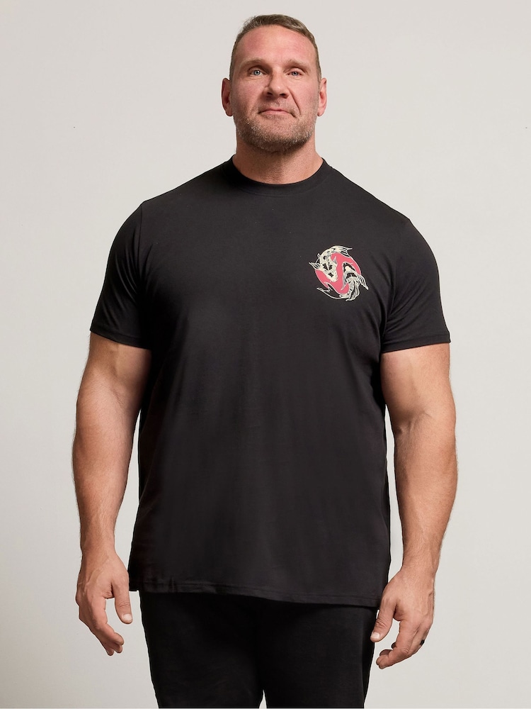 BadRhino Big & Tall Black Japanese Koi T-Shirt - Image 1 of 6 BadRhino Big & Tall Black Japanese Koi T-Shirt - Image 1 of 6