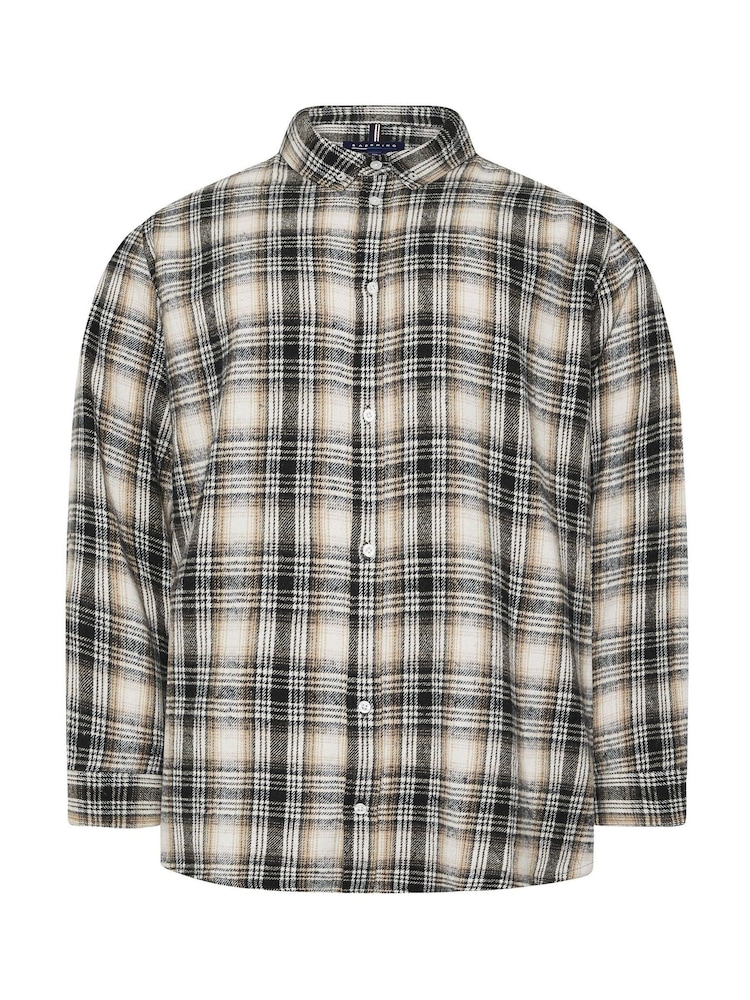 BadRhino Big & Tall Cream Checked Shirt - Image 2 of 3