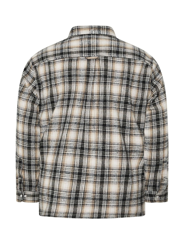 BadRhino Big & Tall Cream Checked Shirt - Image 3 of 3