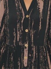 Evans All Over Print Smudge Tiered Black Dress - Image 4 of 5