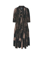 Evans All Over Print Smudge Tiered Black Dress - Image 5 of 5