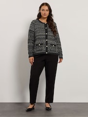Evans Textured Button Black Cardigan - Image 2 of 6