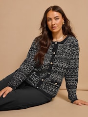 Evans Textured Button Black Cardigan - Image 4 of 6